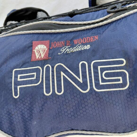 VTG PING MOON-LITE Golf Bag Blue 3 Way Karsten Sunday Range Travel John Wooden - Picture 3 of 12